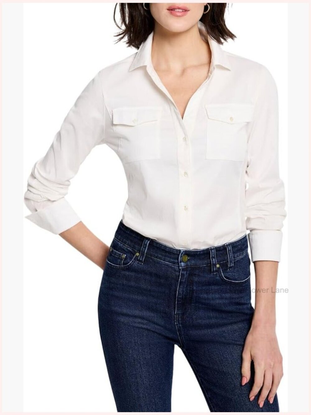 Women's Fitted Button Down Shirt with Patch Pockets